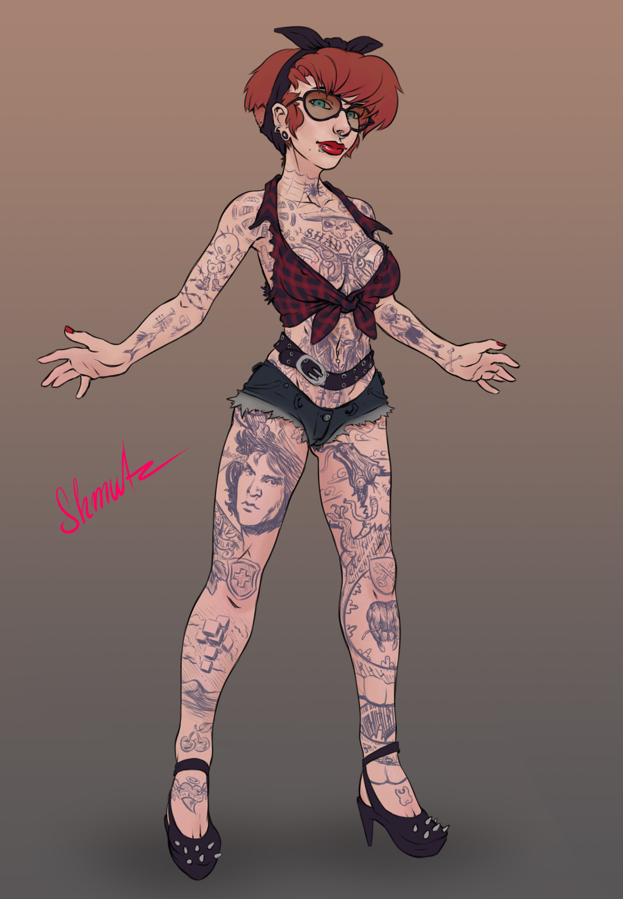 shmutz-art:  2 rockabilly designs with each 2 different views for Shadman’s contest