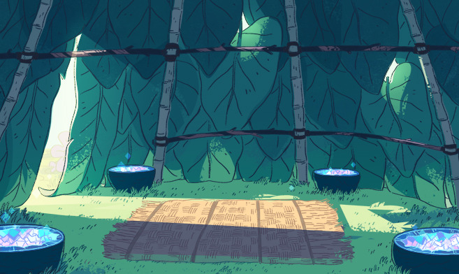 A selection of Backgrounds from the Steven Universe episode: Island Adventure Art