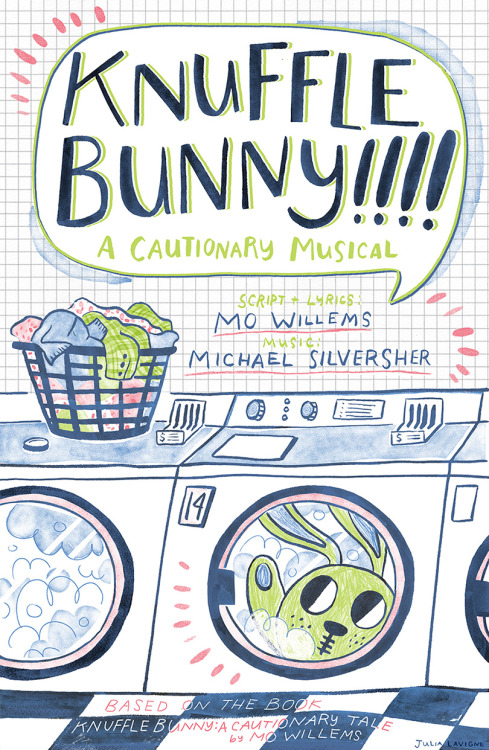 So excited to be working on Knuffle Bunny: A Cautionary Musical!
I just love Mo Willems, he did a hilarious job translating his children’s book to the stage. See more pics of the set thru August and September, it’s gonna be really really cute!