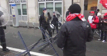 kropotkindersurprise:  December 16 2014 - Belgians threw eggs at riot police during