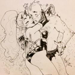 Mirkand:  Some Love! #Ink #Devil #Monster #Mistessdevil #Mistress #Hug #Love #Mirkand