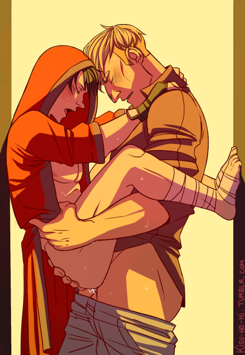kisu-no-hi:♥ Happy belated birthday to my princess ♥ (I’m always so late for gifts but I think she’s used to it by now hahaha) Some while ago she saw this official fighting!Levi and Mikasa and she loved it. She was super excited about it and told