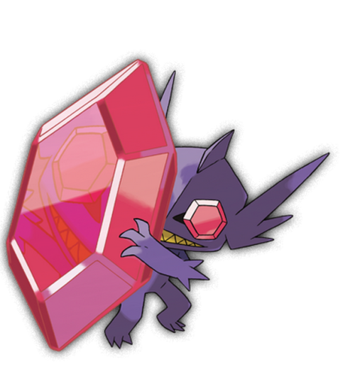 Mega Sableye Sableye has concentrated all of the energy from its Mega Evolution into the red jewel o