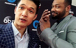 harryshumjjr:shadowhunterstv: @HarryShumJr &amp; @IsaiahMustafa are at the #FreeformUpfront