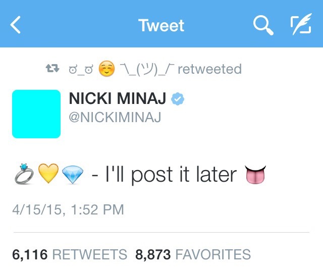 communistbakery:  kingsxoqueens:  Nicki’s engaged. 😍   that ring is worth more