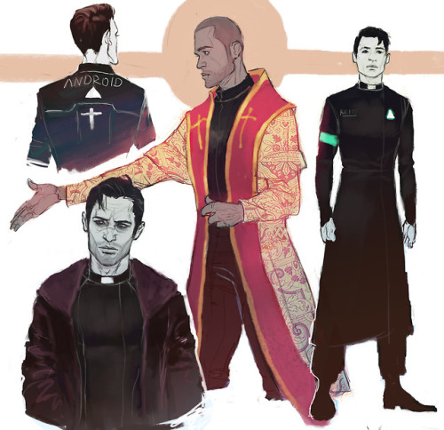 I watched The Exorcist again, so here’s the dbh priest AU no one wanted