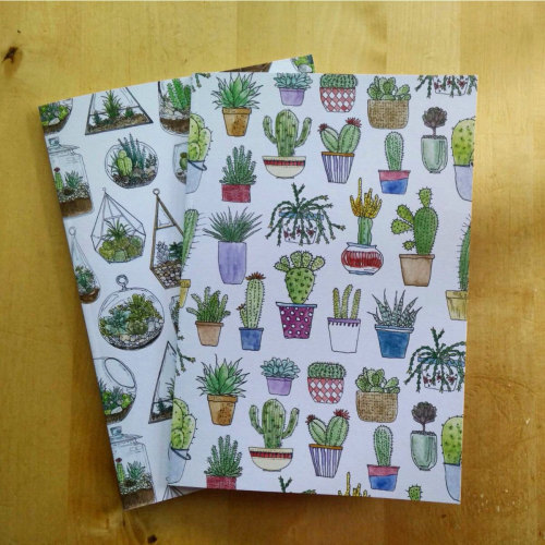 Cactus Recycled A5 Illustrated Notebook