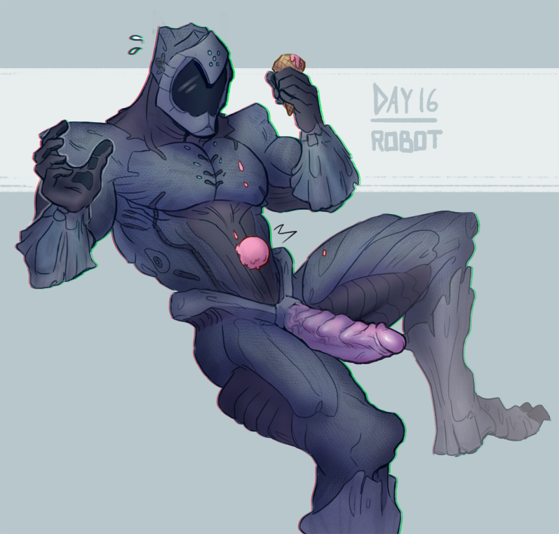 dudesketch:  30 Day Challenge: Monster Boys  Day 16: Robot But why was a robot holding
