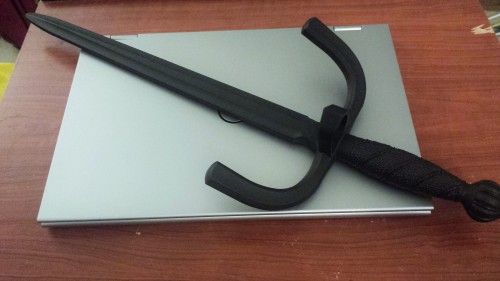 Cold Steel’s Plastic Parrying Dagger.I got this as a cheap loaner. I haven’t used this, yet, but Col