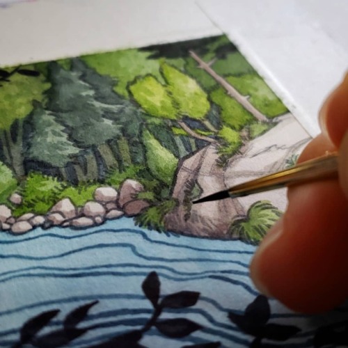 Another tiny patron commission from keyword “river” - I love bitty landscapes!!! www.pat