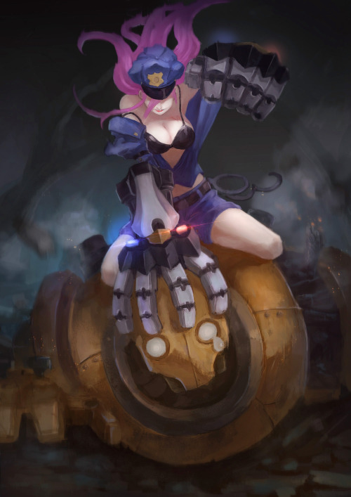 league-of-legends-sexy-girls:    VI vs Blitzcrank  