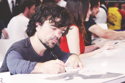 allseriescaps:  Emilia & Peter at the HBO’s ‘Game Of Thrones’ cast autograph signing at San Diego Convention Center [19.07.2013] 