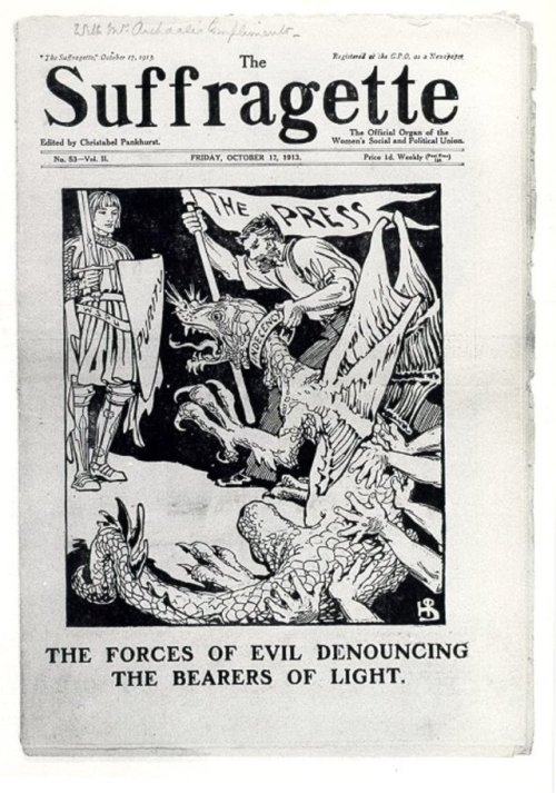 Front cover of &ldquo;The Suffragette&rdquo; [magazine] (Oct. 1913).