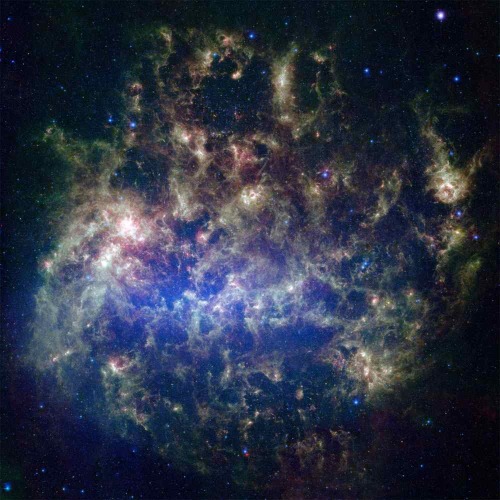 alxndrasplace:(JPL/NASA)  What’s Old is New in the Large Magellanic CloudThe infrared ima