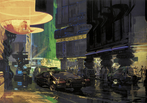 ”Blade Runner” concept art by Syd Mead
