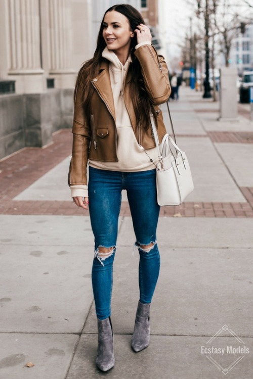 ecstasymodels:Layering For Winter SWEATER / JACKET (35% OFF) / JEANS & HERE , BOOTIES & HERE