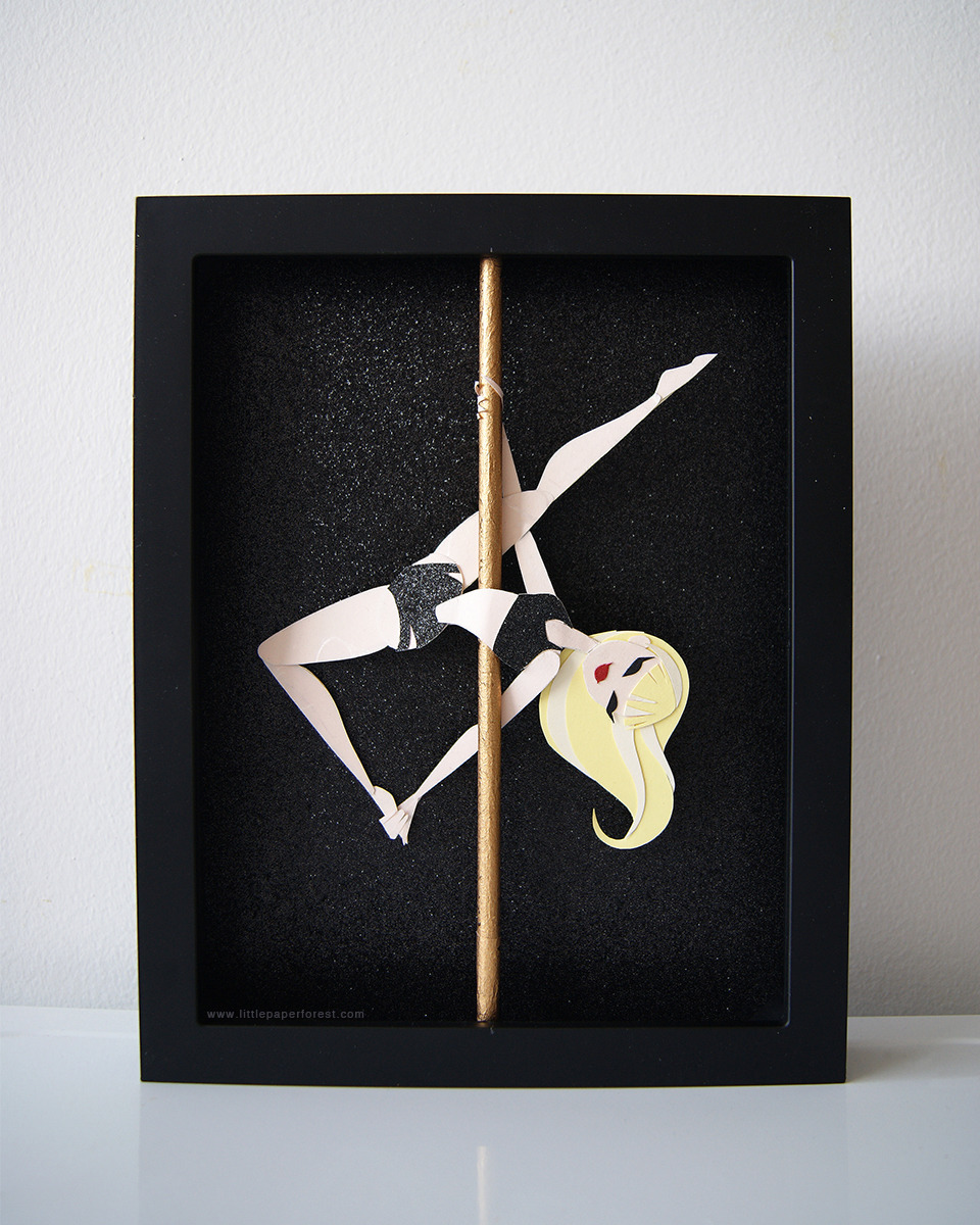 littlepaperforest:  A little series of pole dancing ladies for a Pole Fitness Studio