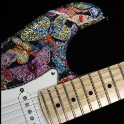 kantorguitars:  #kantorguitars takes flight with our #fender #stratocaster featuring #swarovski elements available at #rudysmusic.  (at Rudy’s Music SoHo)