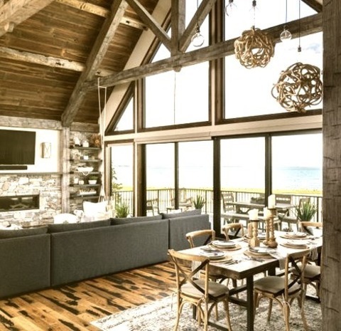 Family Room - Open Family Room - Large Country Open Concept Family Room Idea With White Walls, A Standard
