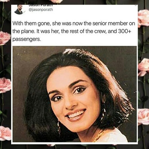 felldowntoearthforyou: There was a really incredible movie made in India in 2016, named after her (“Neerja”) and it really is well worth the watch. Really good film for a strong female lead, it made like ฤ million at box office. It’s a super authentic,