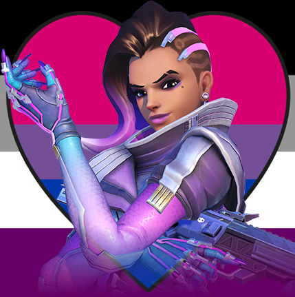 overpride: Asexual Biromantic Sombra Icons for @madduchessal (These are free to use credit appreciat