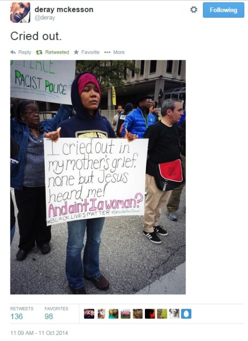 iwriteaboutfeminism:  Protesters gather before the march this afternoon in St. Louis. Saturday, October 11th.   My best friend is there right now