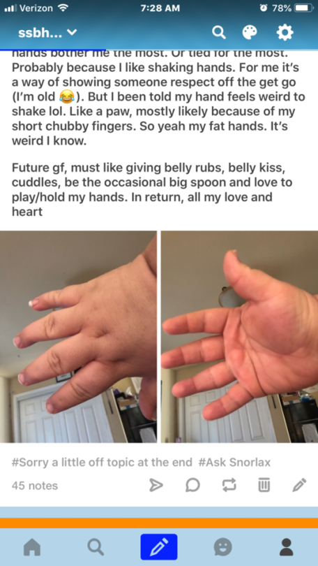 ssbhm-snorlaxking:  🤣 🤣 😢🤦‍♂️ So my chubby hands have been flagged explicit. No “Fat” related tags, no belly showing. Nothing I consider explicit in the text. I don’t know what’s explicit about this post. 