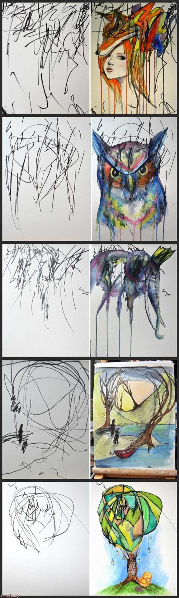 true-funny:
“Artist turns daughter’s scribblings into paintings
”