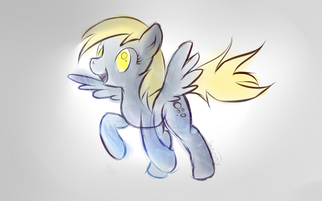 paperderp:  [10 MIN. CHALLENGE] Derpy at &frac34; by sunset-haste  Eeee~! &lt;3