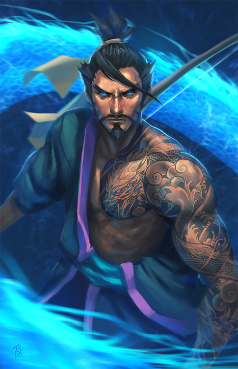 denimcatfish: Hanzo Shimada Wanted to do some painting practice + make prints for upcoming ArchCon. 