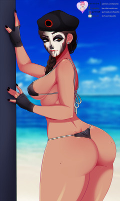   Finished The First Girl From My R6 Summer Collection, Spoopy Waifu Caveira.  All