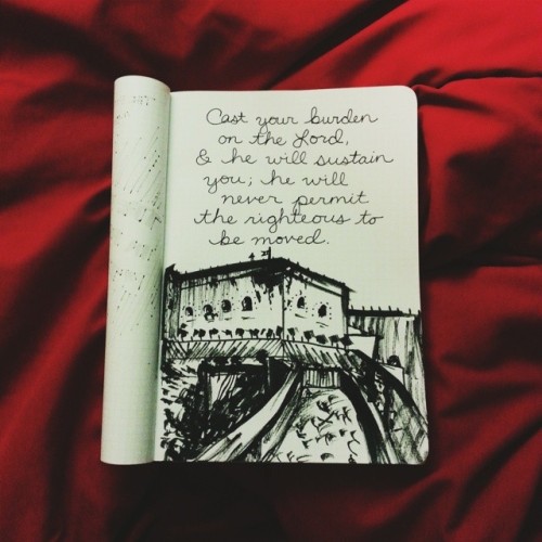 sweeetstache:  Psalm 55:22 & Psalm 59:16-17 #prayerjournal #quiettime #jesus #god #faith #jesuschrist #typography #handwrittentypography #refuge #fortress