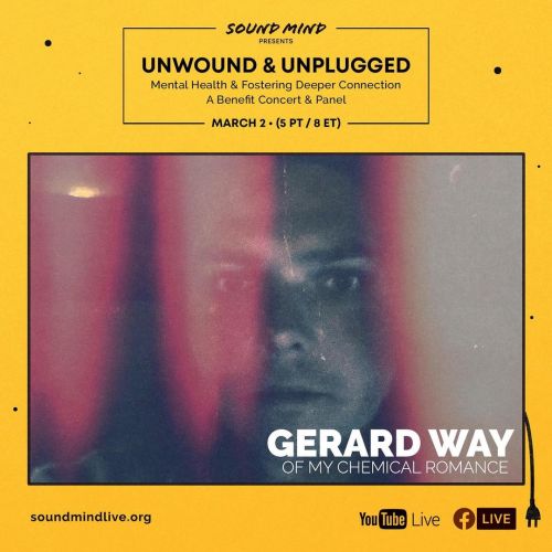 gerardway: Tune in tomorrow evening (Tuesday, March 2nd) to see me speak about mental health at #Unw