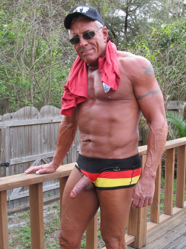 maturemanexhibitionist:  A few shots without my top that I had overlooked with the