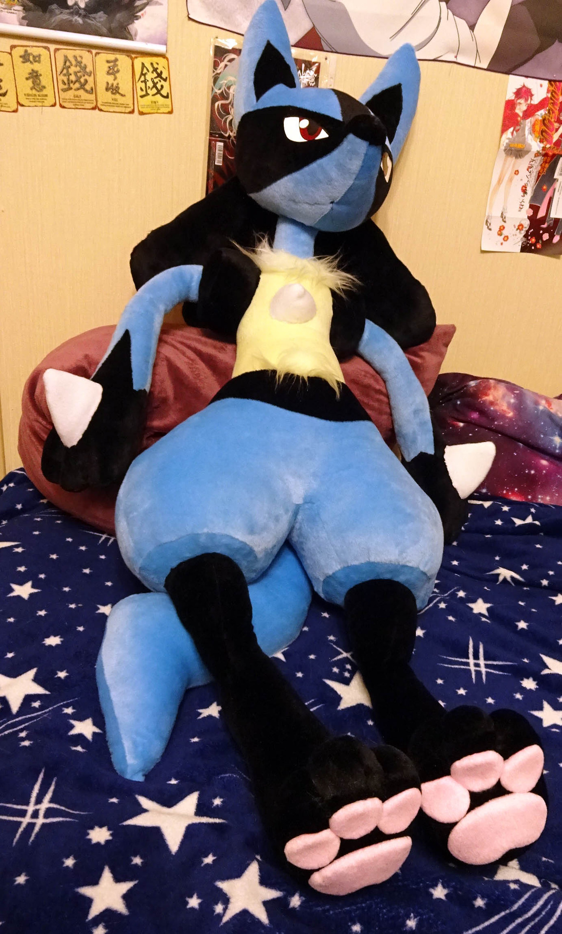 renchanworkshop: Life size Lucario plush, non-wired, was ordered customized with