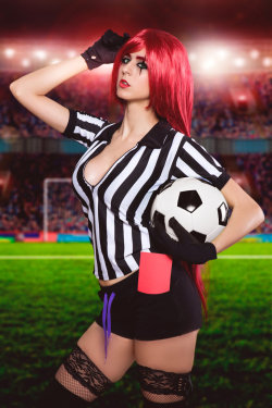 hotcosplaychicks:  Red Card Katarina by JubyHeadshot