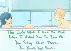 quarrelsomeart:  Inspired by this post My two favorite Canon OTPs are Noiz x Aoba from DRAMAtical Murder and Haru x Water from FREE!.  And I thought a second later after I saw the post, “Why not draw ‘em all together?&ldquo; 