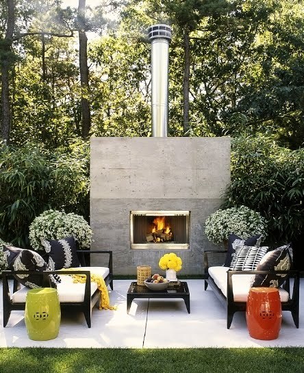 designed-for-life:  Freestanding outdoor fireplace  This freestanding fireplace serves