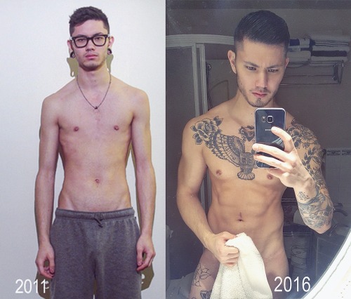 Transformation! Gained over 50lbs of muscles in 5 years