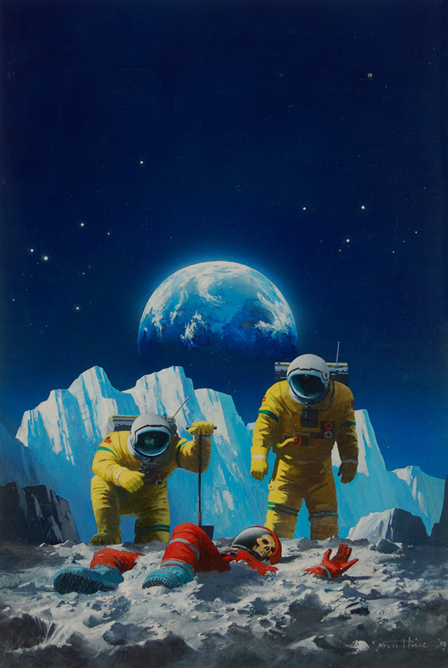 70sscifiart:  Peter Andrew Jones, John Harris, Dean Ellis, and others offer astronauts