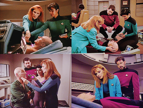 mylittleredgirl:captainbeverlycrusher:Crusher: You have an appointment in your cabin, Captain, with 