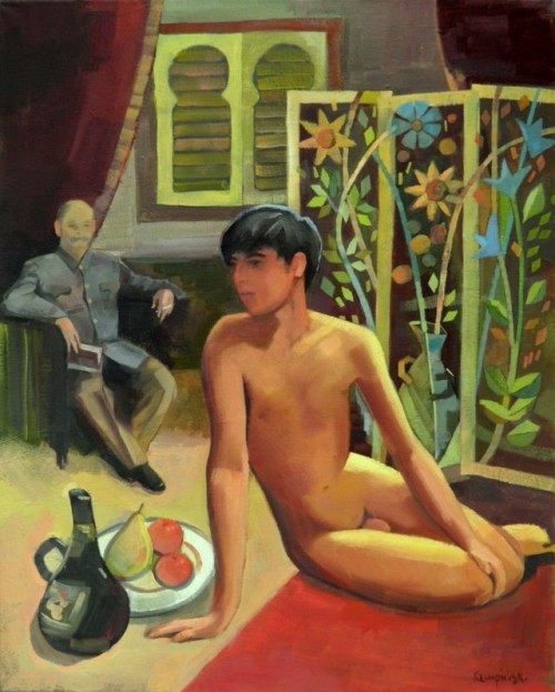 uranist-art:  Maciej Kempinski – Artiste polonais 1|4  Akt w starym stylu / Old Style Nude / Nu de style ancien  L’artiste peint des paysages, des portraits, et des nus. Dans certaines œuvres, il essaie d'exprimer le sens à travers des symboles.