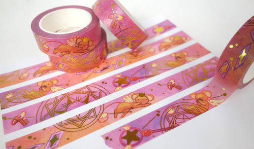 made some sparkly gold foil magical girl washi tapes!!