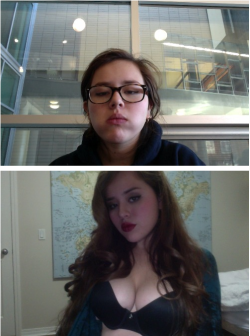 nek0robin:  haneefistheonlyone:  hellabaka:  me at school vs me at home tbh  She coulda still been cute wit da glasses tho. Like, why is it that when someone goes through a “transformation” or blossoming if you will, they ditch the glasses, like it