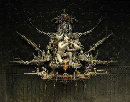 crossconnectmag: The Stunning ‘Found’ Mixed Media Sculptures of  Kris Kuksi The pai