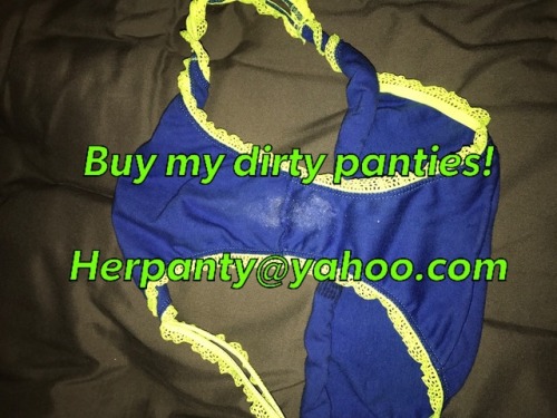 herypanty:  My guy finally received these panties! Message me or email me to find out how you can get s pair of my worn panties!