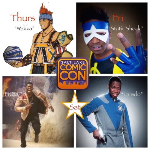 #slcc17 line up leggggoooooo #wakka #staticshock #fn2187 #laredo @saltlakecomiccon (at Salt Lake Com