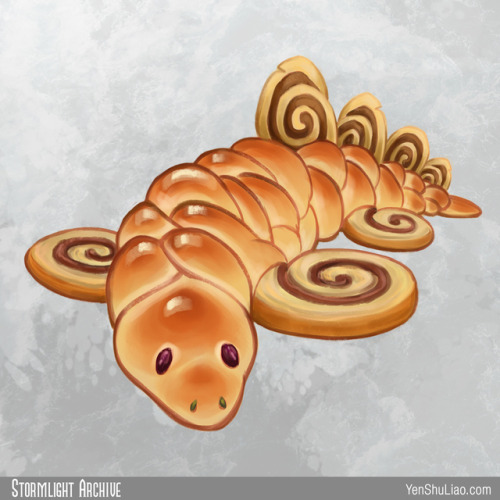 This skyeel bun is inspired by a braided dragonbread my partner and I made recently. All it needs ar