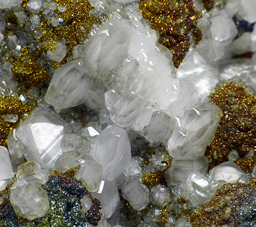 bijoux-et-mineraux:Pyrite on Calcite - El Hammam Mine, Meknes, Meknes-Tafilalet, Morocco