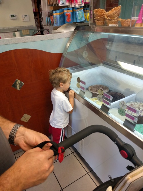 All of a sudden, he can look at the ice cream options all on his own, it wasn’t like that six weeks ago.